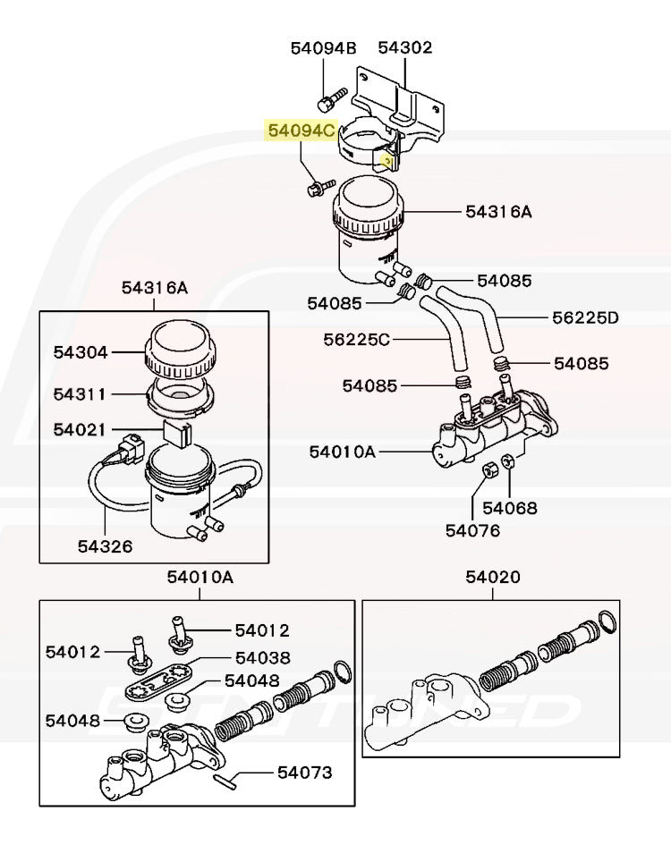 Mitsubishi OEM Brake Fluid Reservoir Bracket Bolt for DSM (MF243623)