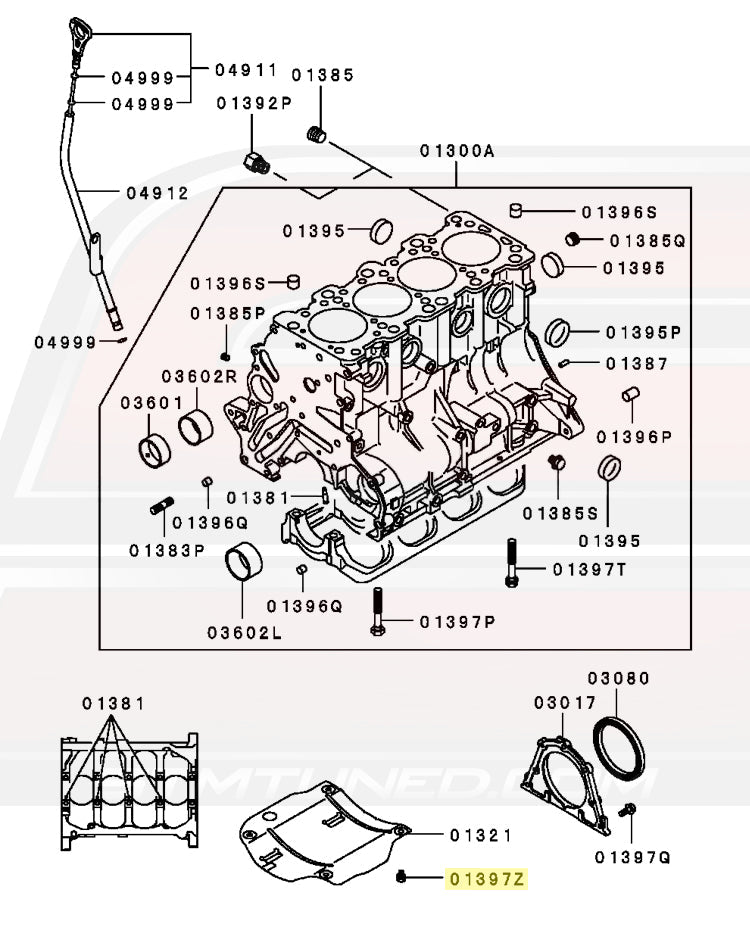 Mitsubishi Oil Baffle Plate Bolt for 2G DSM & Evo 5-9 (MF244849)