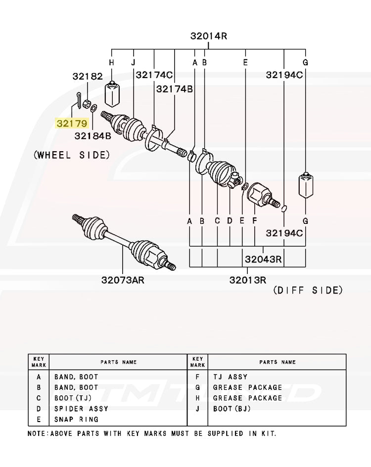 Mitsubishi OEM Axle Cotter Pin for Evo/DSM/3S (MF472087)
