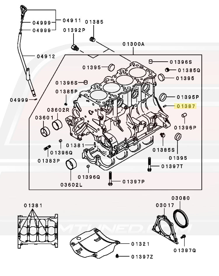 Mitsubishi OEM M6x14 Cylinder Block Pin for Evo/DSM (MF472403)