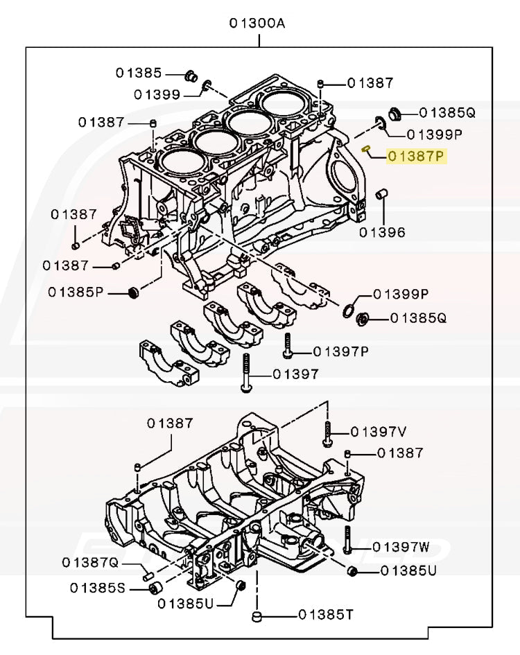 Mitsubishi OEM M6x14 Cylinder Block Pin for Evo/DSM (MF472403)