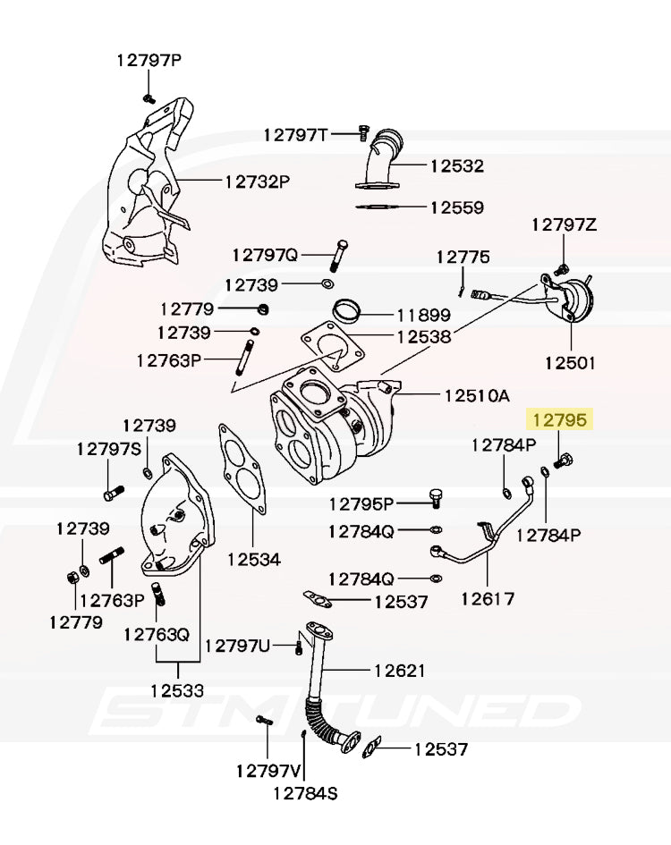 Mitsubishi OEM Turbo Oil Feed 10mm Eyebolt for Evo DSM 3S (MF650102)