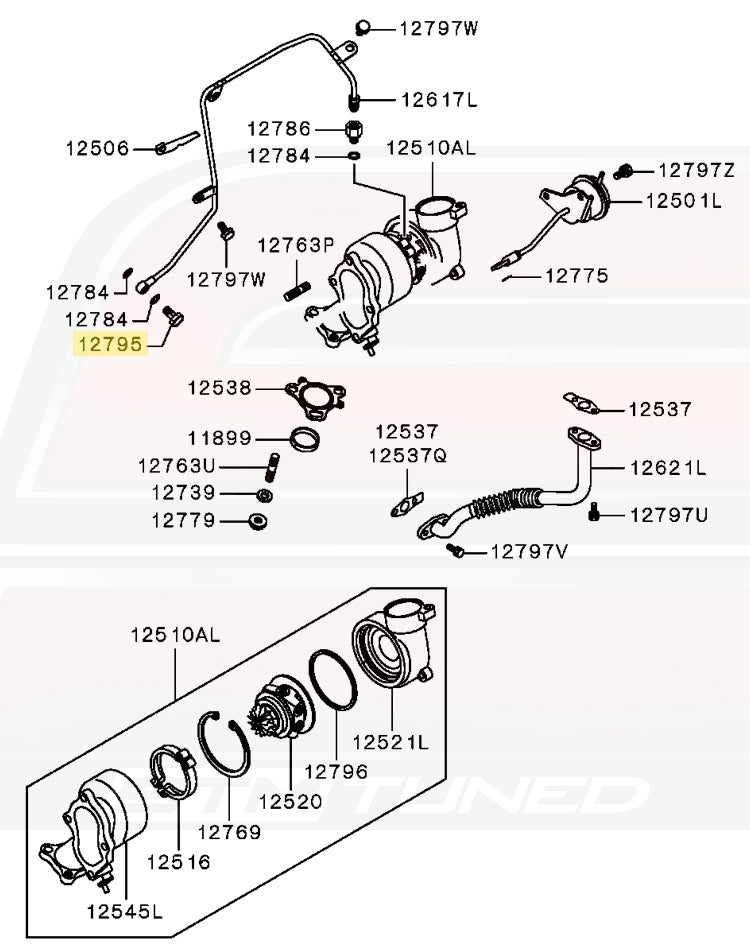 Mitsubishi OEM Turbo Oil Feed 10mm Eyebolt for Evo DSM 3S (MF650102)