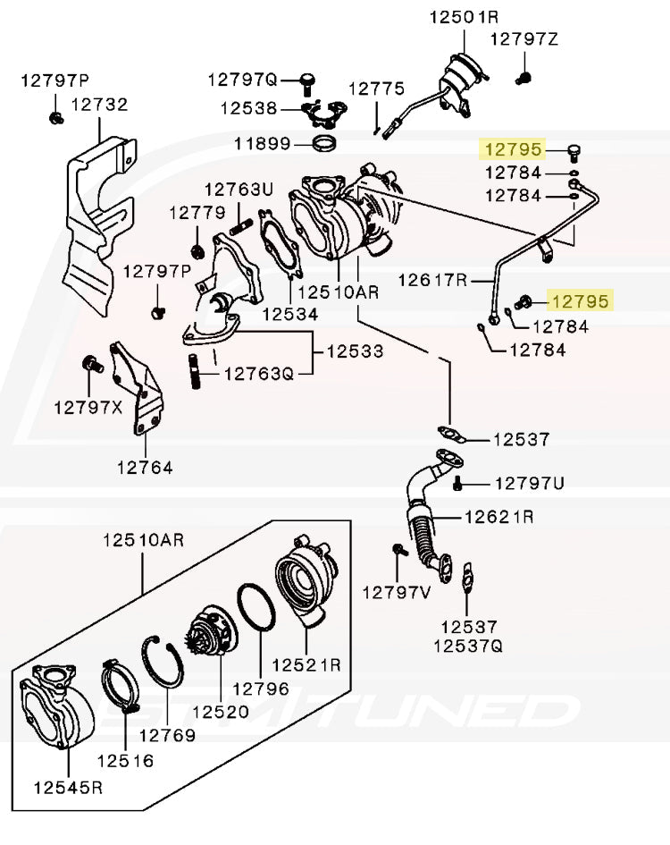 Mitsubishi OEM Turbo Oil Feed 10mm Eyebolt for Evo DSM 3S (MF650102)