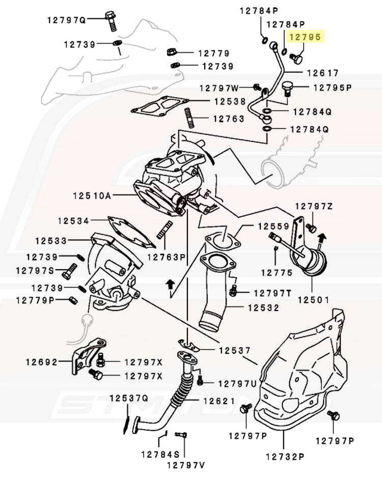 Mitsubishi OEM Turbo Oil Feed 10mm Eyebolt for Evo DSM 3S (MF650102)