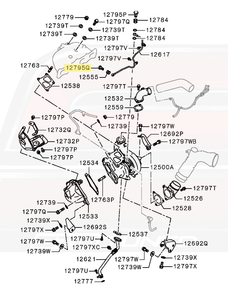 Mitsubishi OEM Turbo Oil Feed 10mm Eyebolt for Evo DSM 3S (MF650102)