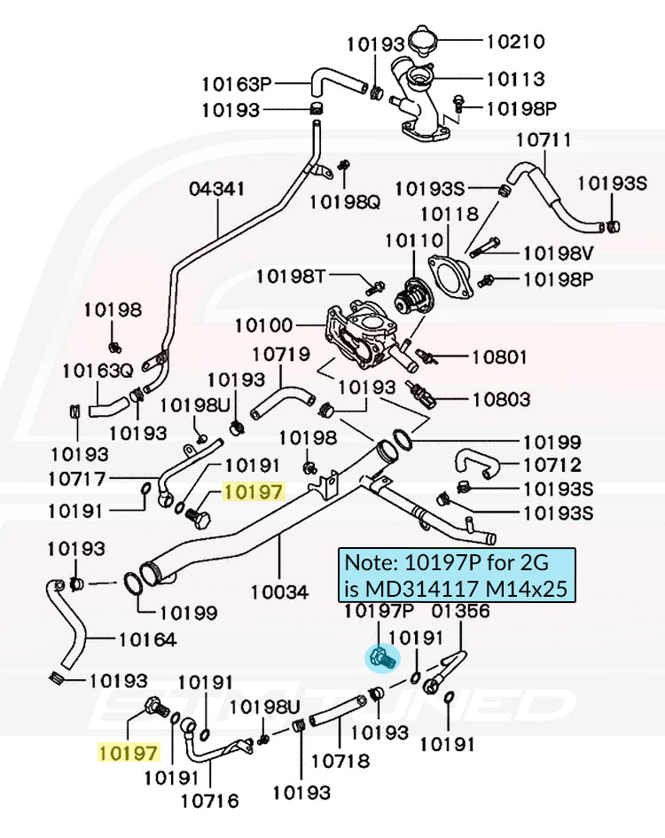 Mitsubishi OEM Eyebolt M14x27 for DSM/Evo (MF650114)