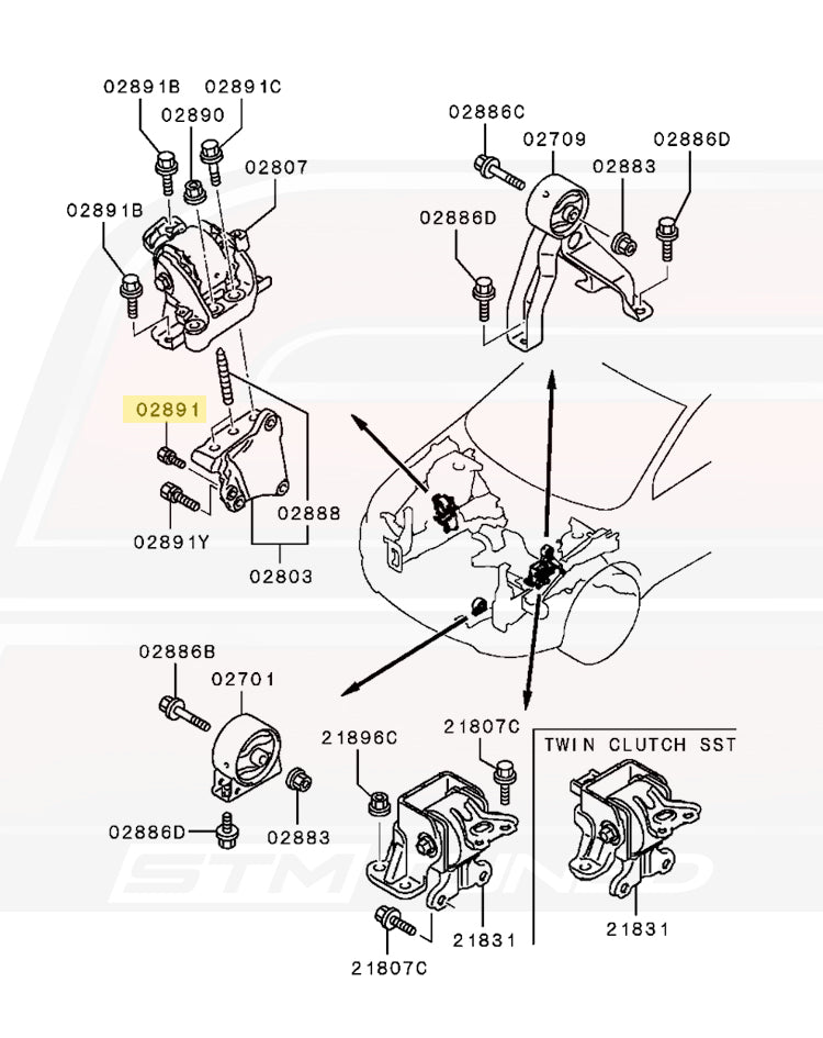 Mitsubishi OEM Bolt for Evo X Mount / Knock Sensor (MF911348)