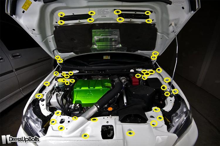 Dress Up Bolts Titanium Engine Bay Kit for Evo X (MIT-009)