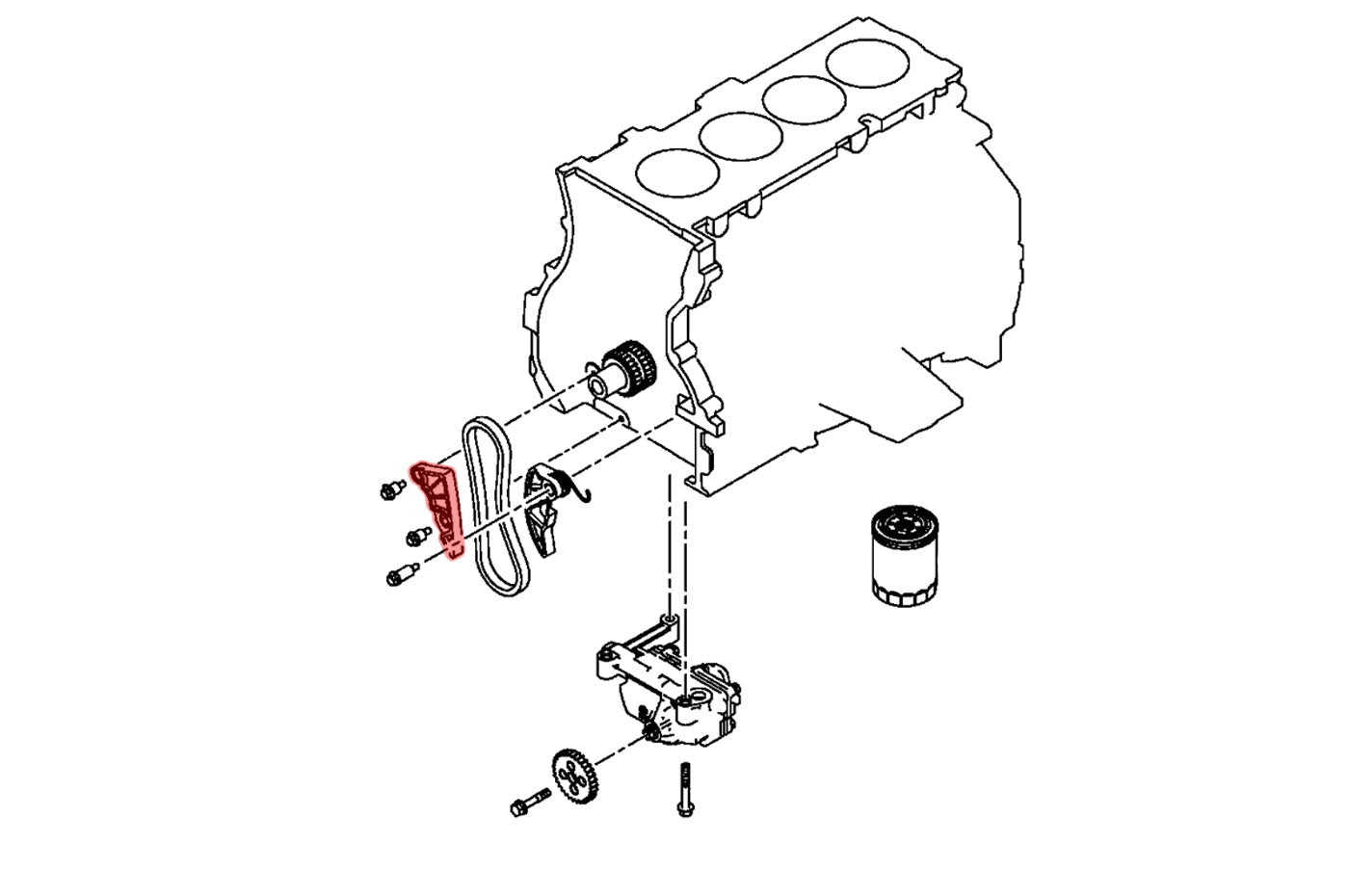 Mitsubishi OEM Oil Pump Chain Guide for Evo X (MN183897)