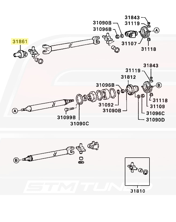 Mitsubishi OEM Driveshaft Yoke for DSM (MR111611)