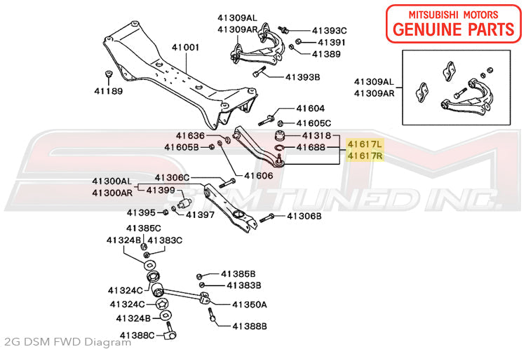 Mitsubishi OEM Rear Toe Arm for 2G DSM