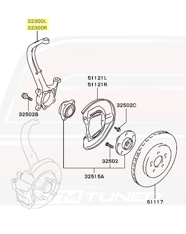 Mitsubishi OEM Front Knuckle for 2G DSM