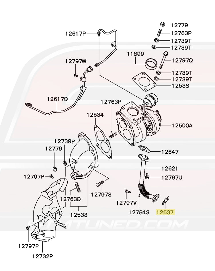Mitsubishi OEM Turbo Oil Return Line Gasket (MR258477)