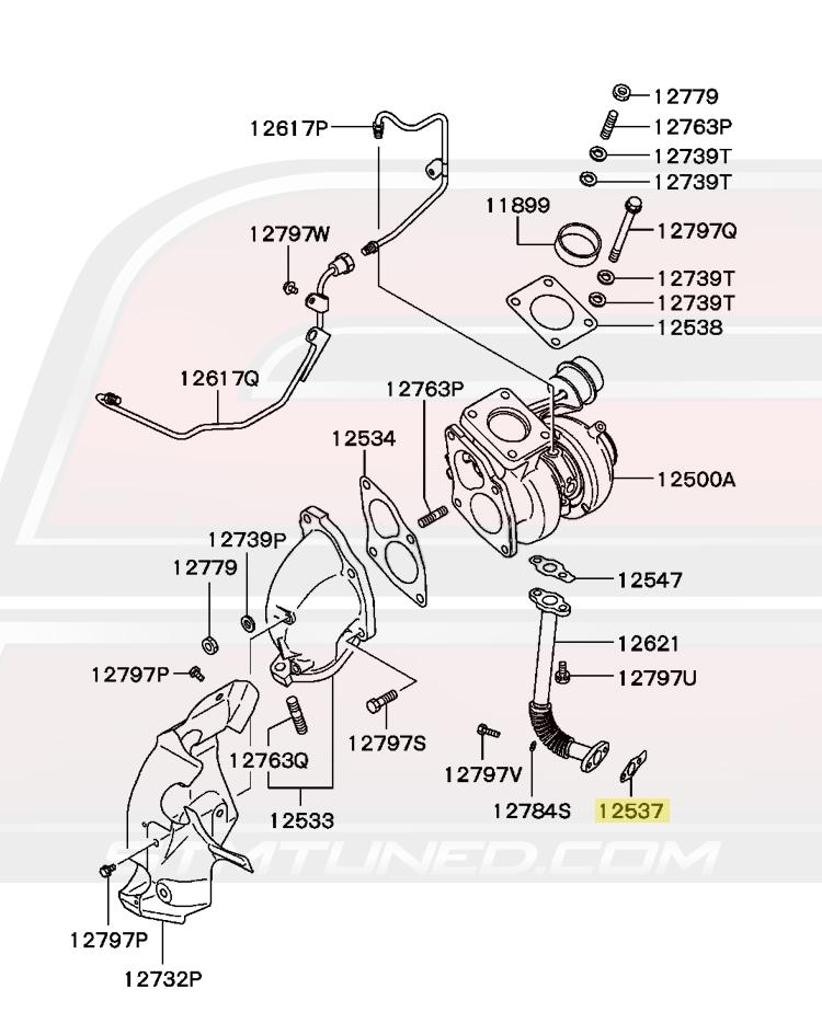 Mitsubishi OEM Turbo Oil Return Line Gasket (MN156738)