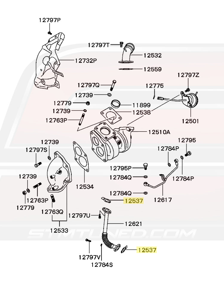 Mitsubishi OEM Turbo Oil Return Line Gasket (MR258477)