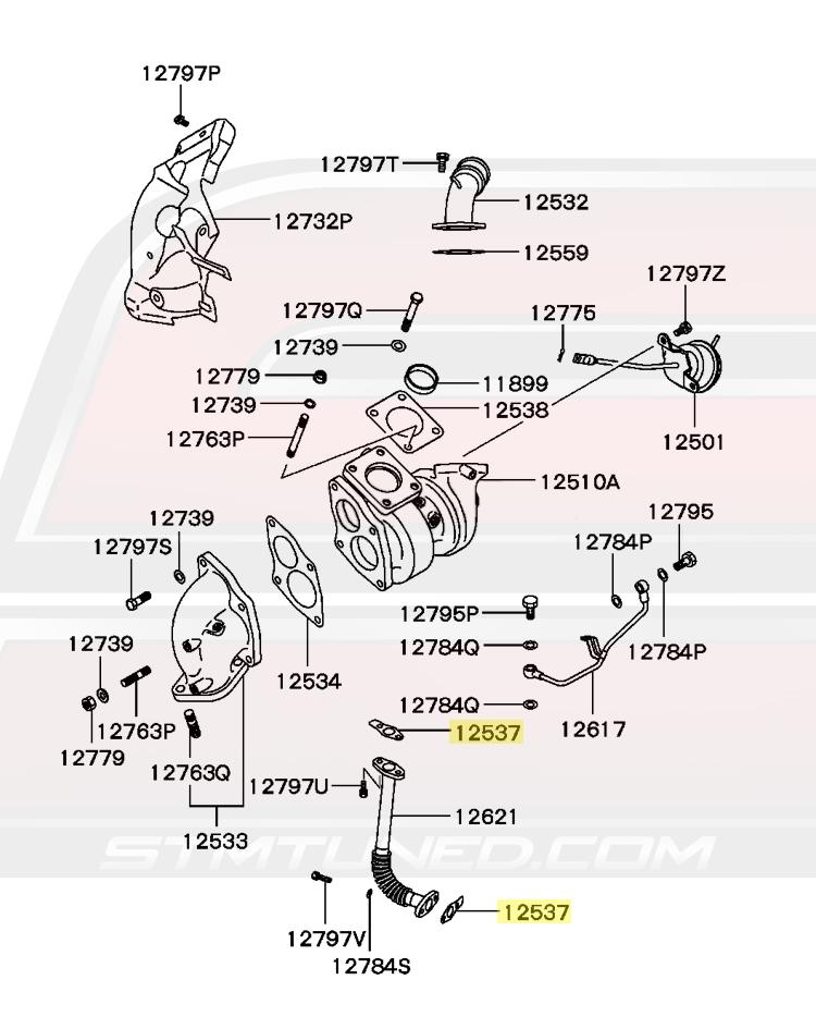 Mitsubishi OEM Turbo Oil Return Line Gasket (MN156738)