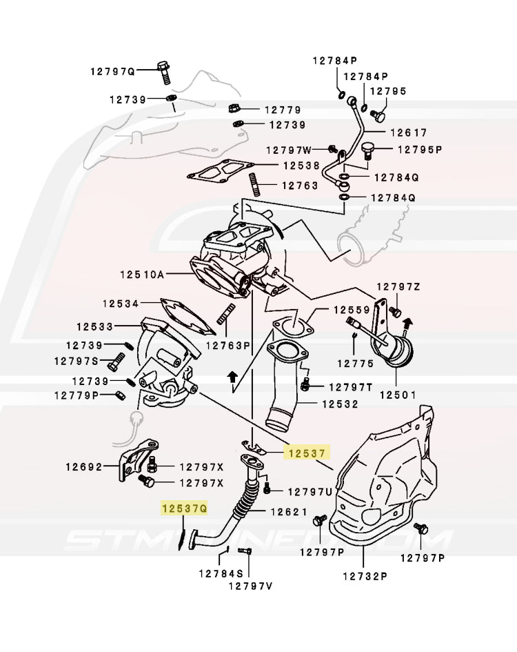 Mitsubishi OEM Turbo Oil Return Line Gasket (MR258477)