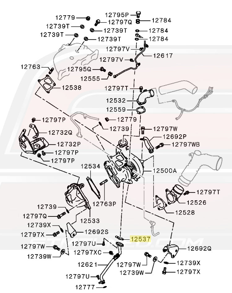 Mitsubishi OEM Turbo Oil Return Line Gasket (MR258477)