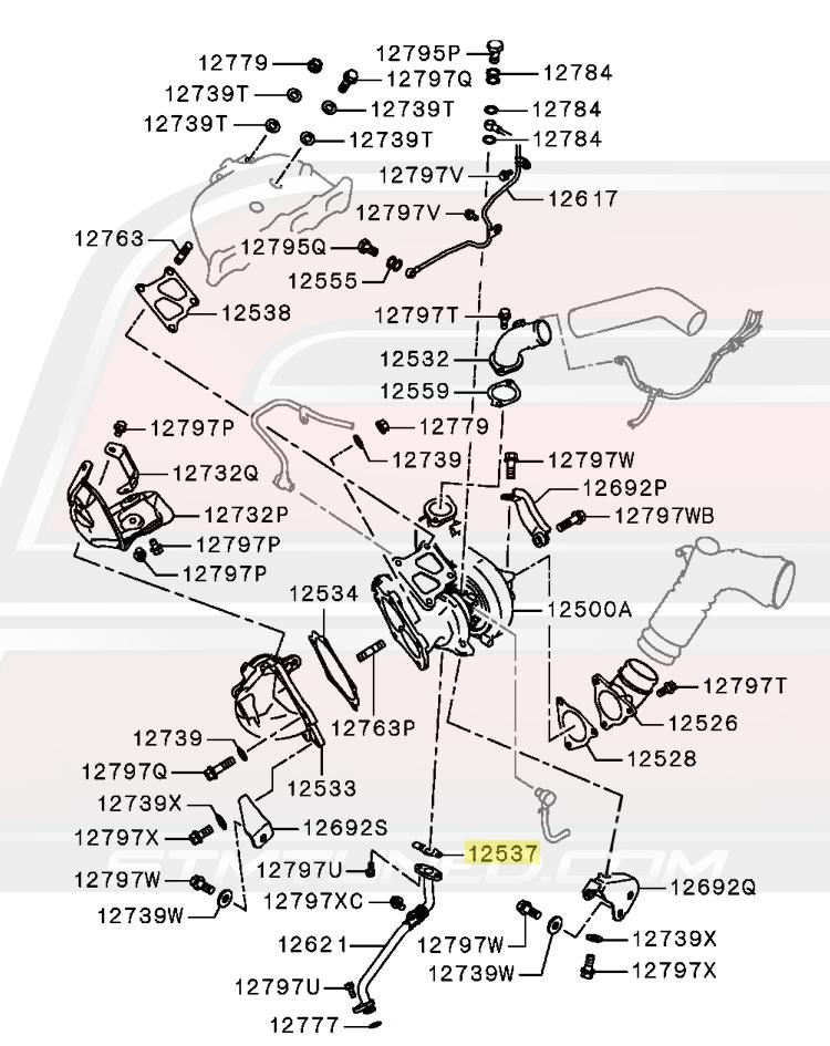 Mitsubishi OEM Turbo Oil Return Line Gasket (MN156738)