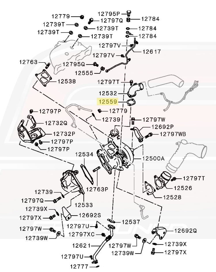 Mitsubishi OEM J-Pipe Turbo Outlet Gasket for Evo 4-X (MR281085)