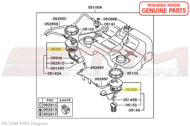 Mitsubishi OEM Fuel Tank Sending Unit Gasket for 2G DSM AWD (MR342213)