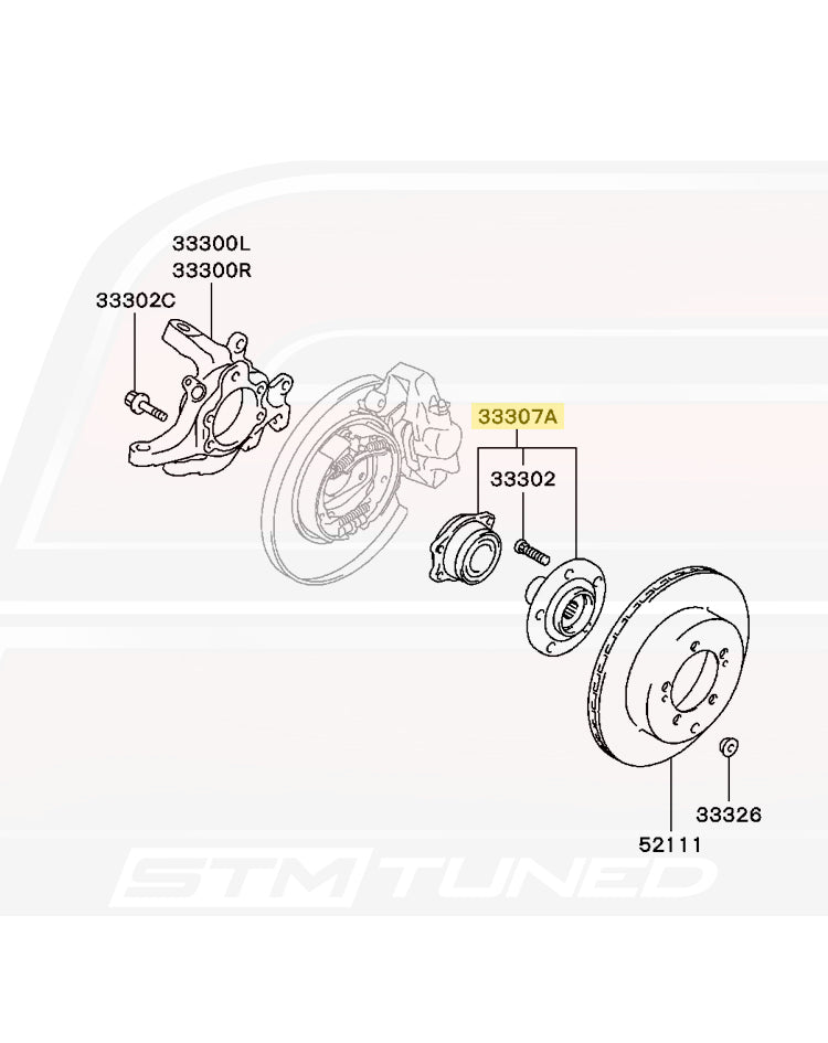 Mitsubishi OEM Wheel Bearing Rear for Evo 4-9 & 2G AWD DSM (MR403968)