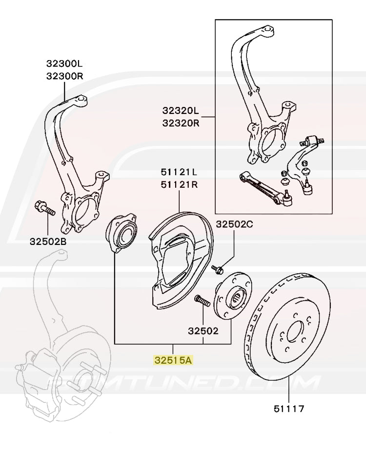 Mitsubishi OEM Front Wheel Bearing for 2G DSM (MR455004)