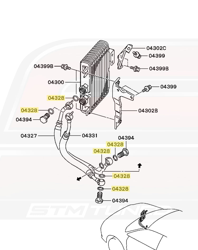 Mitsubishi OEM Engine Oil Cooler Line Seal for Evo 7/8/9/X (MR464563)
