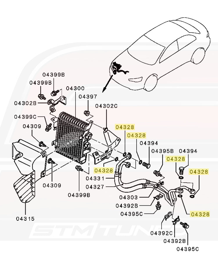 Mitsubishi OEM Engine Oil Cooler Line Seal for Evo 7/8/9/X (MR464563)
