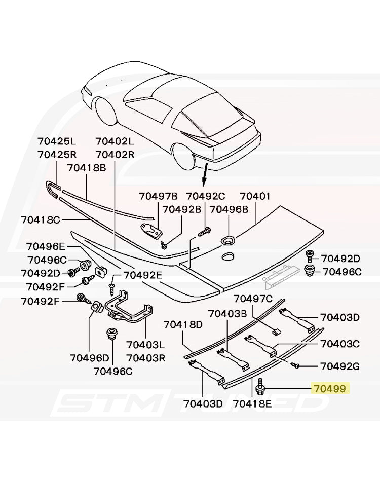Mitsubishi OEM Rear Spoiler Bolt for 1G DSM (MS100221)