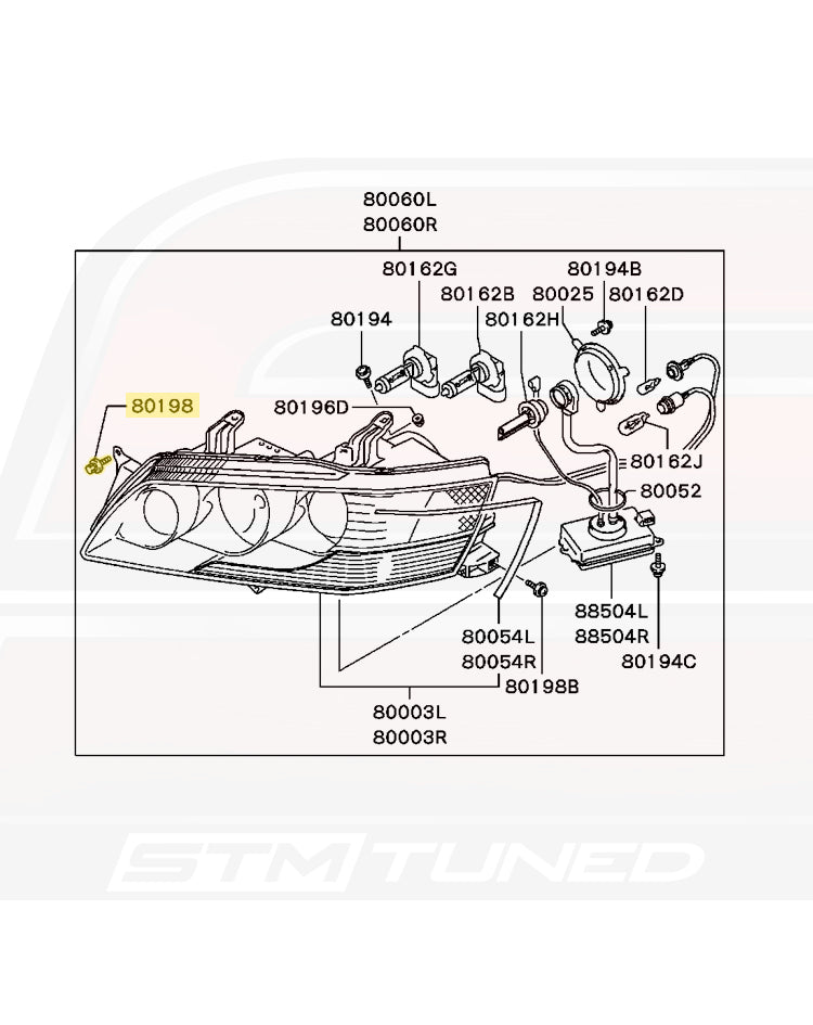 Mitsubishi OEM Mounting Bolt M6x16 for DSM Evo (MS240121)