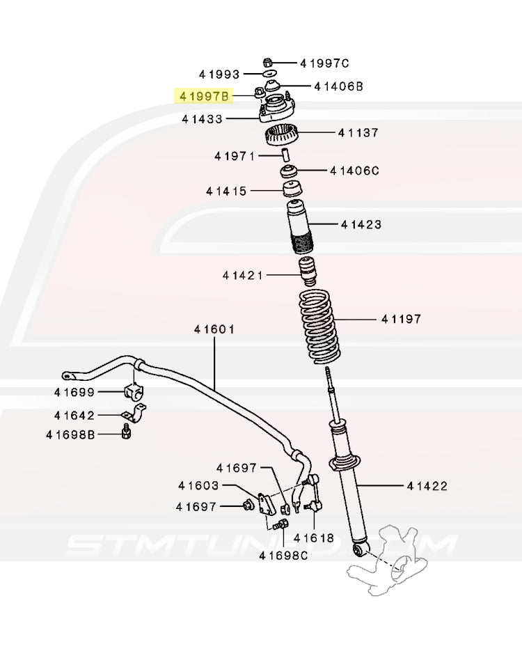 Mitsubishi OEM Rear Suspension Strut Nut for Evo/DSM/3S (MS440002)