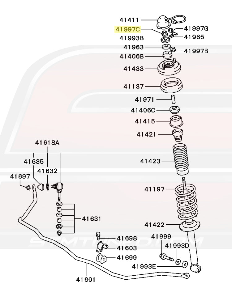 Mitsubishi OEM Rear Suspension Strut Nut for Evo/DSM/3S (MS440002)