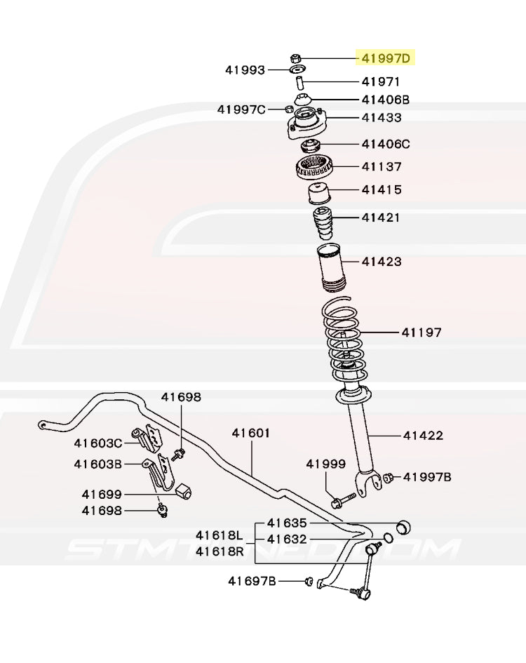 Mitsubishi OEM Rear Suspension Strut Nut for Evo/DSM/3S (MS440002)