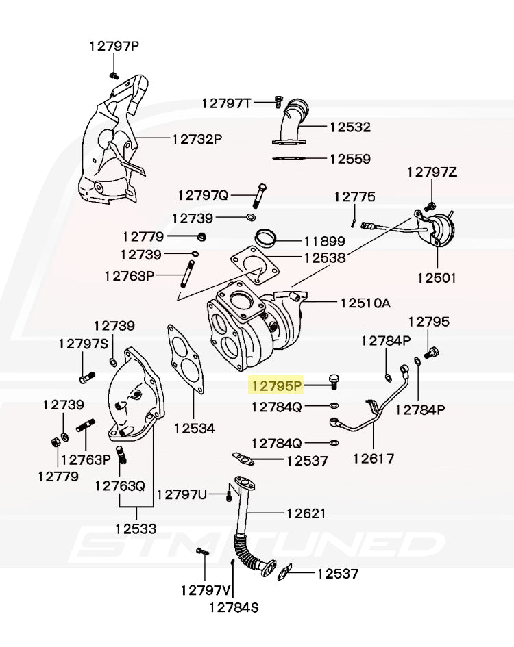 Mitsubishi OEM Turbo Oil Feed 12mm Eyebolt for Evo DSM (MS650013)