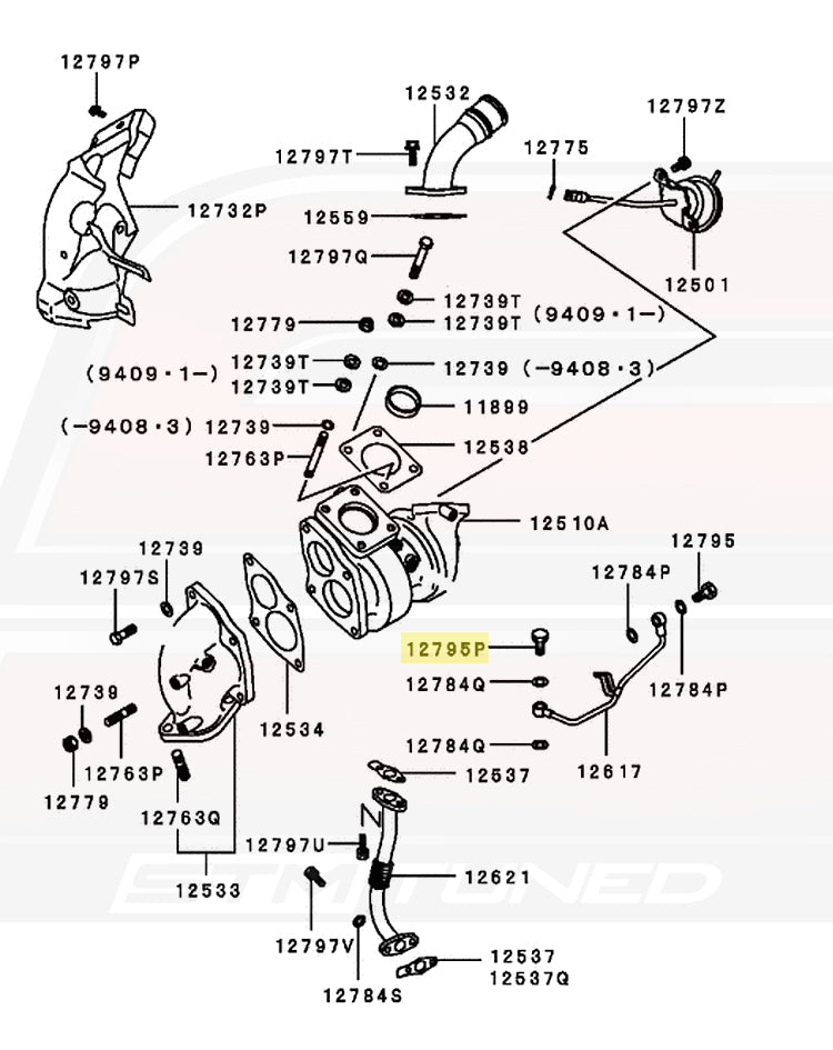Mitsubishi OEM Turbo Oil Feed 12mm Eyebolt for Evo DSM (MS650013)