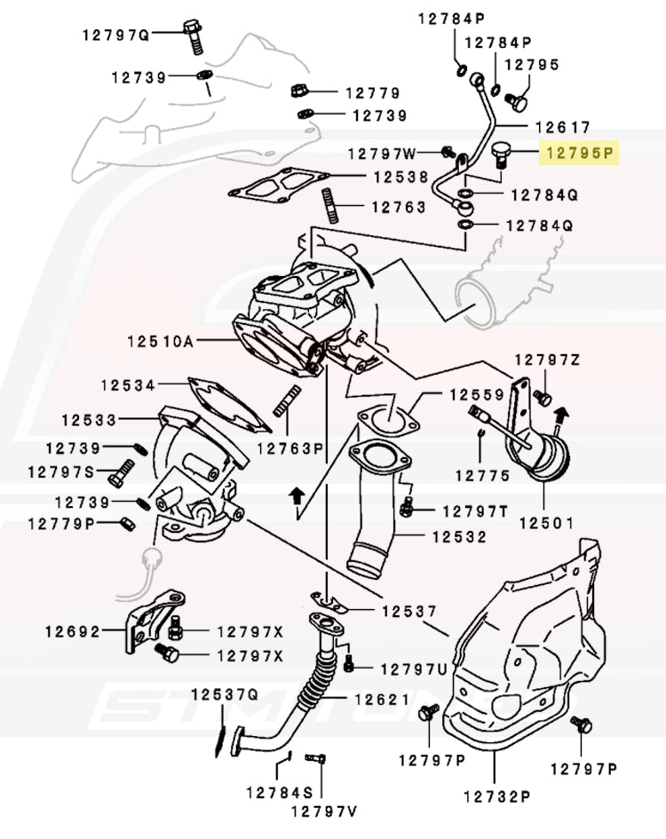 Mitsubishi OEM Turbo Oil Feed 12mm Eyebolt for Evo DSM (MS650013)