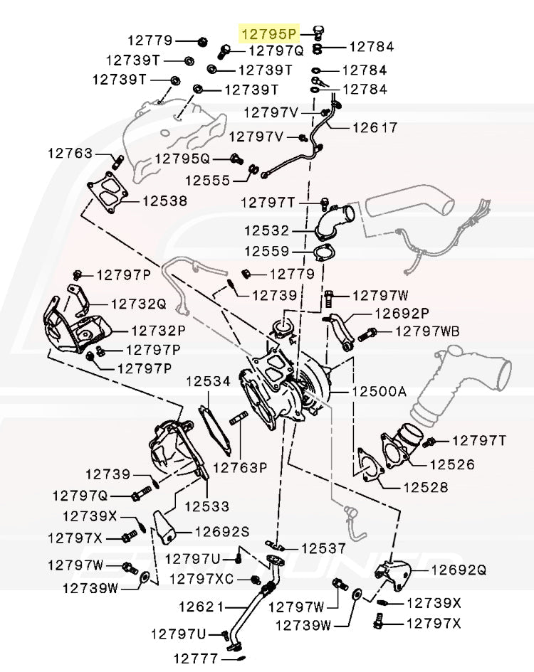 Mitsubishi OEM Turbo Oil Feed 12mm Eyebolt for Evo DSM (MS650013)