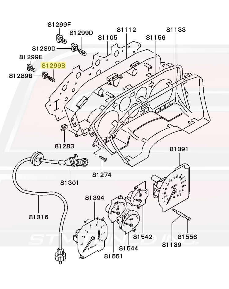 Mitsubishi OEM Gauge Cluster Light Bulb for Evo 4/5/6 and 1G DSM