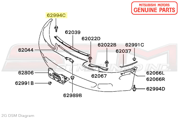 Mitsubishi Front Bumper Support Bolt - 2G DSM