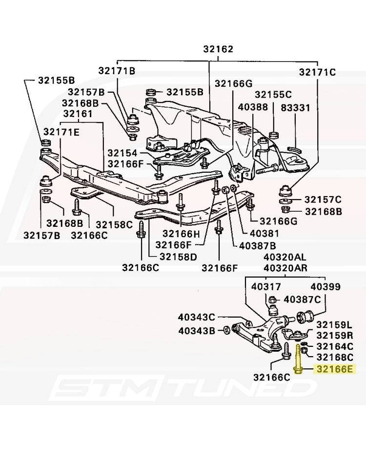Mitsubishi OEM Front Suspension Arm Bolt for 1G/2G DSM (MU140027)