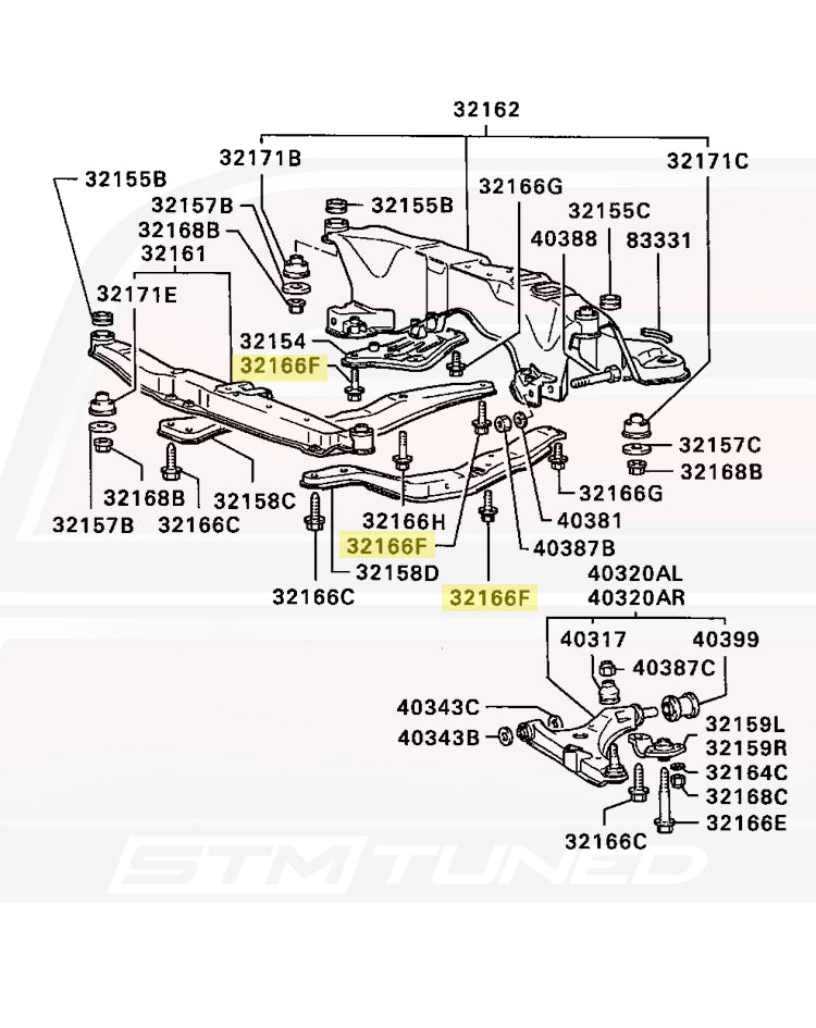 Mitsubishi OEM Cross Member Bolt for DSM (MU240024)