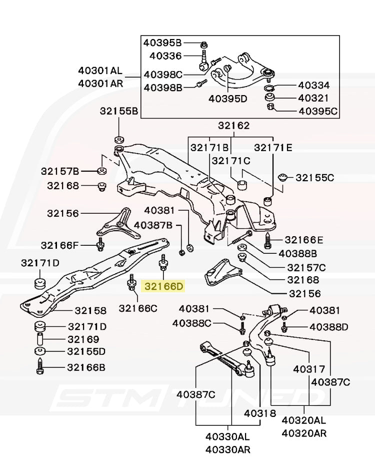 Mitsubishi OEM Cross Member Bolt for DSM (MU240024)