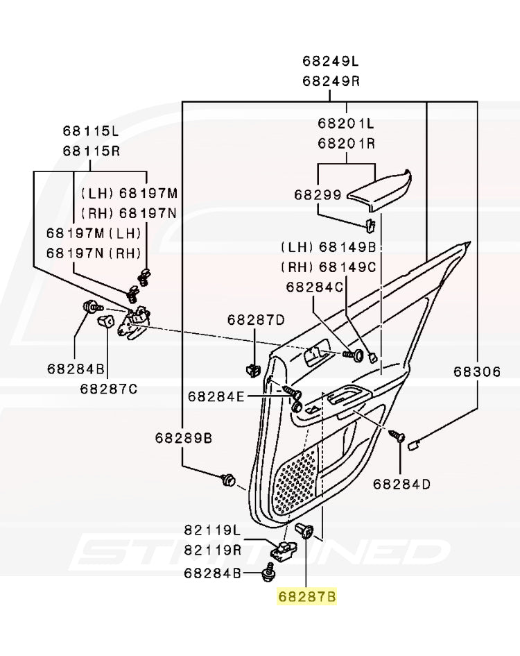 Mitsubishi OEM Speaker/Mirror Grommet (MU480032)