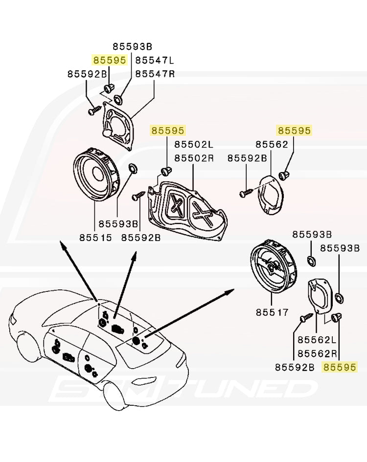 Mitsubishi OEM Speaker/Mirror Grommet (MU480032)