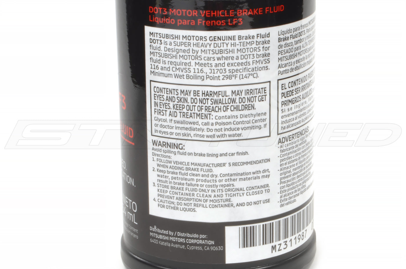 Mitsubishi OEM DOT 3 Brake Fluid for Evo 8/9/X (MZ311987)