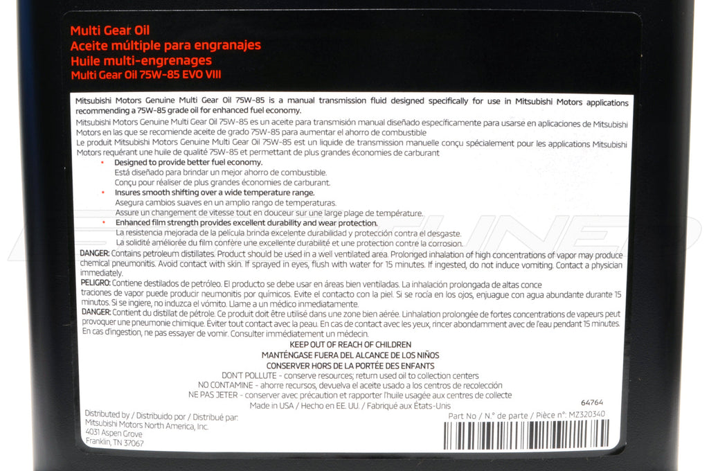 Mitsubishi OEM MTF 75W-85 Transmission Gear Oil