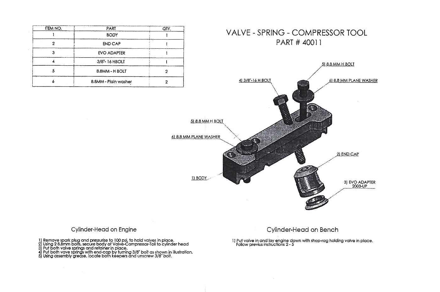 EuroExport Valve Spring Compressor Tool for 4G63 Evo/DSM (SC-40011)