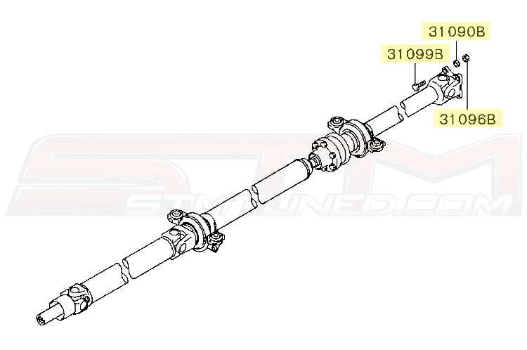 Mitsubishi OEM Driveshaft to Rear End Bolt Kit for DSM & Evo 7/8/9